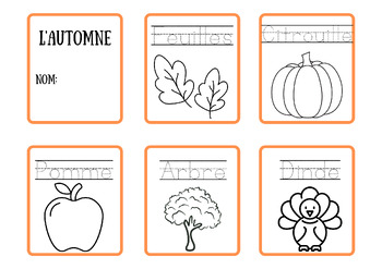 Preview of Fall Vocabulary Worksheet French