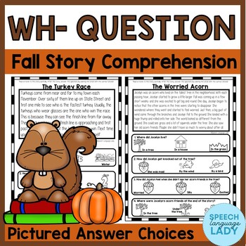 Preview of Fall WH Question Listening Comprehension with Picture Choices