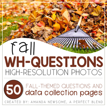 Preview of Fall 'WH' Questions with BOOM CARDS™ | Digital Task Cards | Distance Learning