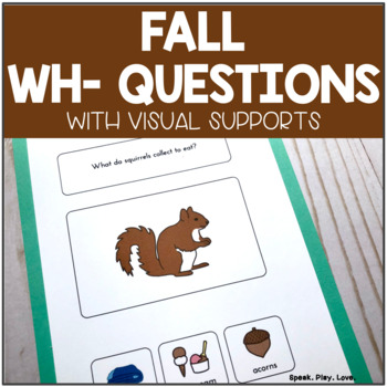 Preview of Fall WH Questions with Visuals | Speech Therapy | Autism