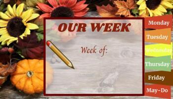 Preview of Fall Weekly Agenda