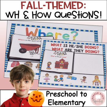 Preview of Wh Questions with Picture Choices for Fall Speech Therapy