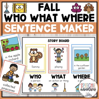 Preview of Fall Who What Where Sentence Builder