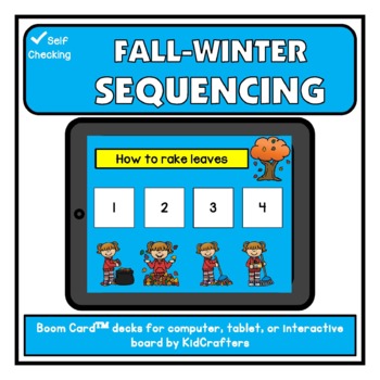 Preview of Fall-Winter Sequencing BOOM CARDS™ Distance Learning
