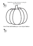 Fall/ Winter Shading Practice Worksheet with Pumpkin, Appl