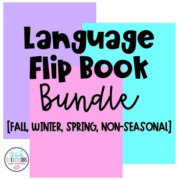 Preview of Fall, Winter, Spring, & Non-Seasonal Language Flip Book BUNDLE (Speech Therapy)