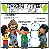 Fall Winter Spring Party Packs, Scarecrow Centers, Snowman
