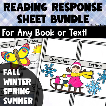Preview of Winter, Spring, Summer & Fall Story Graphic Organizers Reading Response Sheets