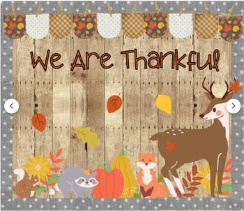 Preview of Fall Woodland Animals Classroom Bulletin Board Kit | Thanksgiving