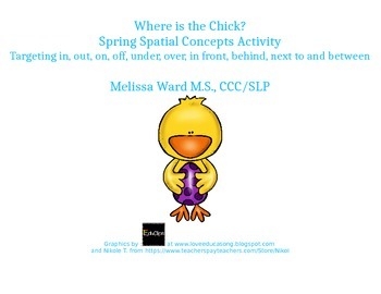 Preview of Where is the Chick? Spring Spatial Concept Activity Preview