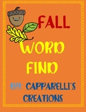 Fall Word Find and Word Activity
