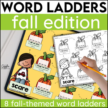 Preview of Fall Word Ladders Word Chains 1st 2nd Grade Word Work Vocabulary Activities 