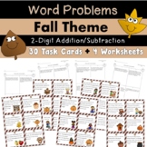 Fall Word Problem Task Cards Using 2-Digit Addition/Subtraction