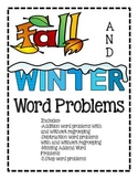 Word Problems: Fall and Winter Theme!   2nd Grade CCSS