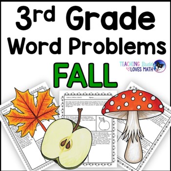 Preview of Fall Word Problems Math Practice 3rd Grade Common Core