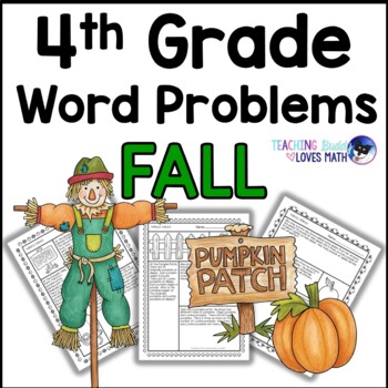 Preview of Fall Word Problems Math Practice 4th Grade Common Core