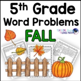Fall Word Problems Math Practice 5th Grade Common Core