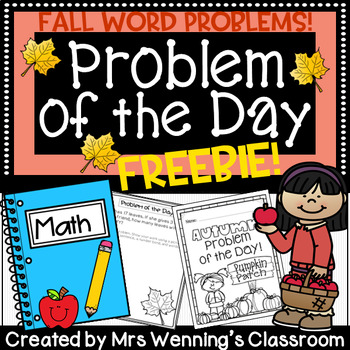 Preview of Fall Word Problems FREEBIE!
