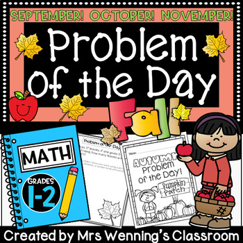 Preview of Fall Word Problems Bundle! August, September, October, & November Word Problems!