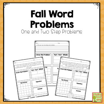 Preview of Fall Word Problems: One and Two Step Addition and Subtraction
