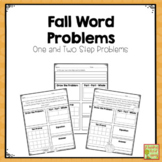 Fall Word Problems: One and Two Step Addition and Subtraction