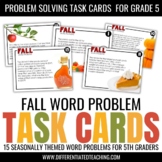 Fall Word Problems for 5th grade: Story Problem Task Cards