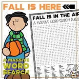 Fall Word Search Puzzle MASSIVE Autumn September October N