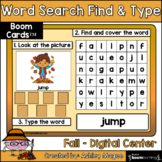 Fall Word Search Find & Type - Boom Cards - Distance Learn