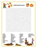 Fall Word Search- Harder 35 Words