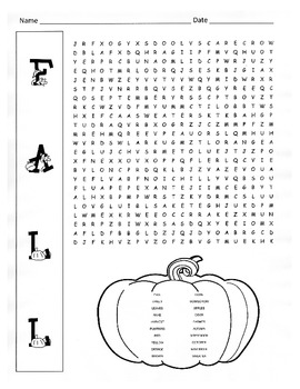 fall word search puzzle 4th grade by kelly connors tpt