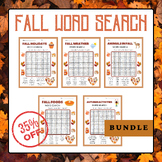 Fall Word Search Puzzles Bundle | Fall Activities