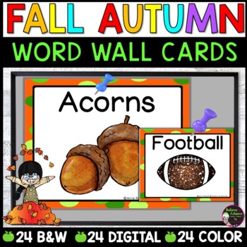 Preview of Fall Autumn Word Wall Cards