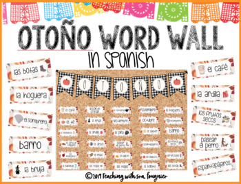 Preview of Fall Word Wall in Spanish
