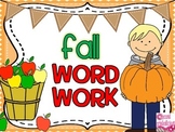 Word Work for Fall and Halloween