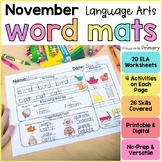 Fall Word Work Activities - Literacy Center Worksheets - N