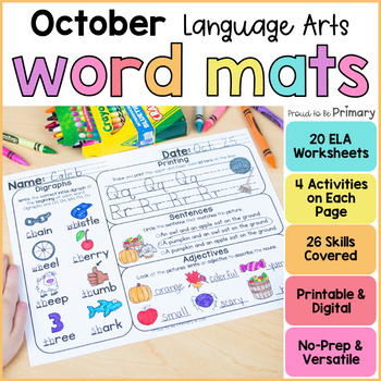Preview of Fall Word Work Activities - Literacy Center Worksheets - October Morning Work