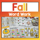 Fall Word Work Phonics Games and Printables for Kindergarten TPT