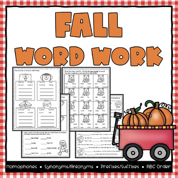 Preview of Fall Word Work - Third & Fourth Grades