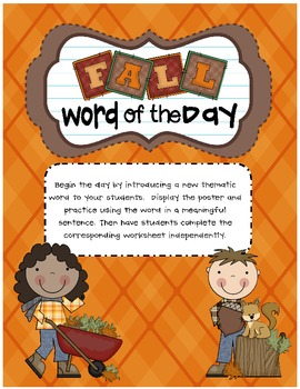 Preview of Fall Word of the Day