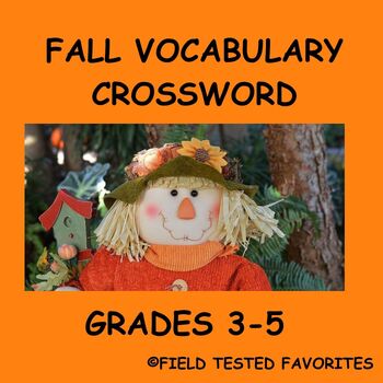 Preview of Fall Words Crossword for Elementary Readers