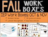 Fall Work Boxes for IEPs and Basic Skills