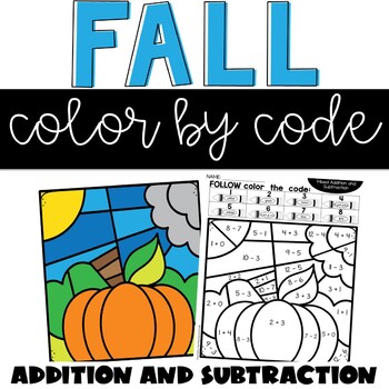 Preview of Fall Worksheets Addition Subtraction Coloring Packet 1st 2nd Grade Fast Finisher