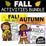 Fall Worksheets - First and Second Grade Math and ELA Prac