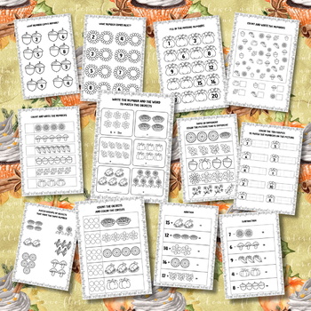 Preview of Fall Worksheets | Math Activities Numbers 1-20