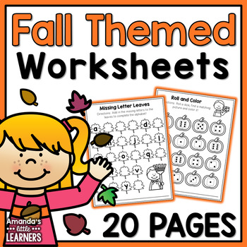 Preview of Fall Worksheets - No Prep Math and Literacy