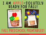 Fall Worksheets Preschool, First Day of Fall Printables, A