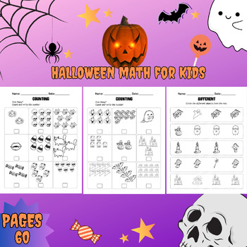 Preview of Fall Worksheets for Kindergarten - Halloween Activities - Pumpkin Math - October