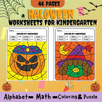 Preview of Halloween Activities for Kindergarten - pumpkin activites - worksheets for kids