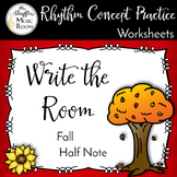 Fall Write the Room Half Note for Music Class