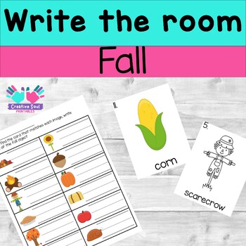 Preview of Fall Write the Room, Kindergarten Center Activity